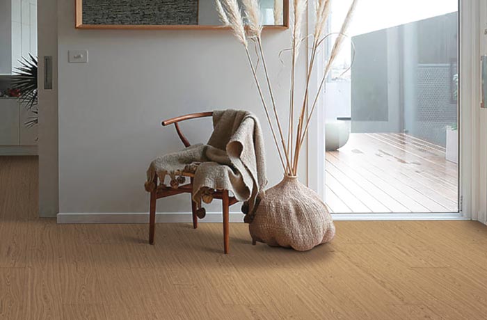 mocha toned wood look flooring in tranquil room